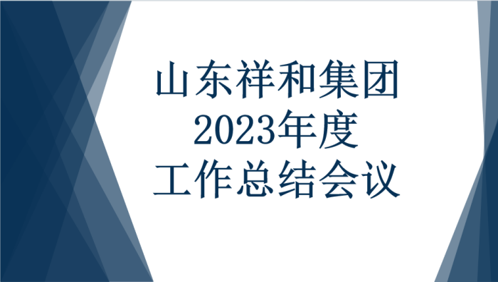 山東祥和集團召開2023年度工作總結會議